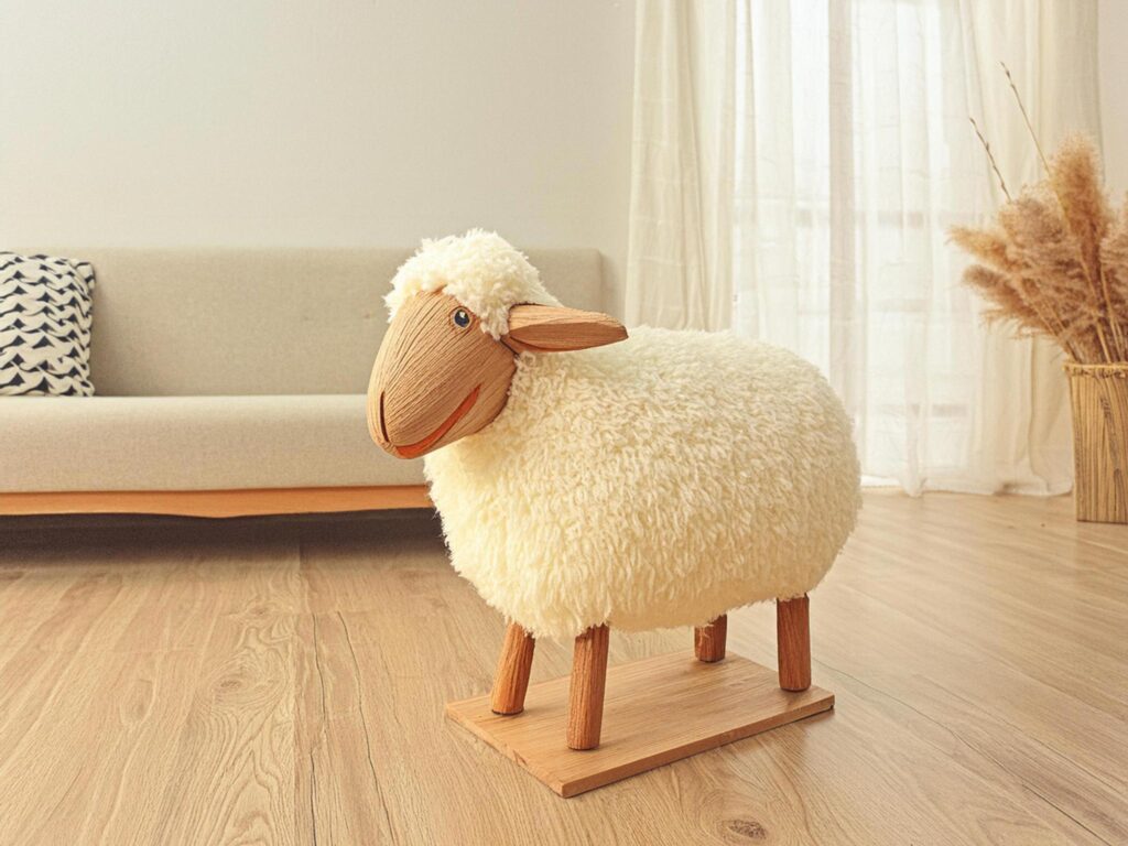 Sheepskin Footstool